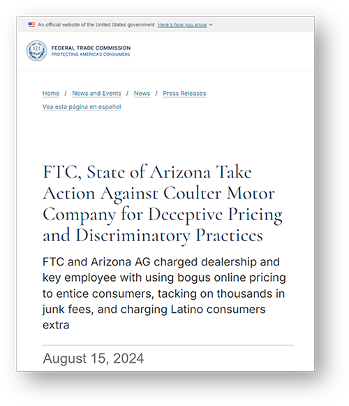FTC Headline about Coulter action